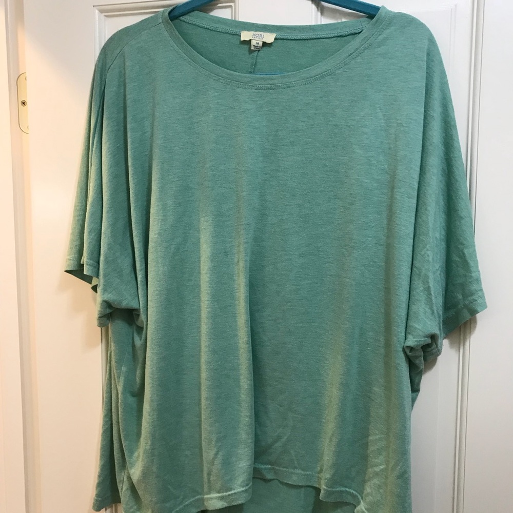 Turquoise flowy top